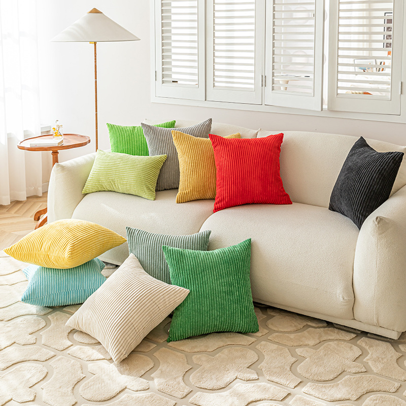 Faux Fur Plush Throw Pillow Covers Luxury Soft Fluffy Striped Decorative Pillow Covers for Sofa