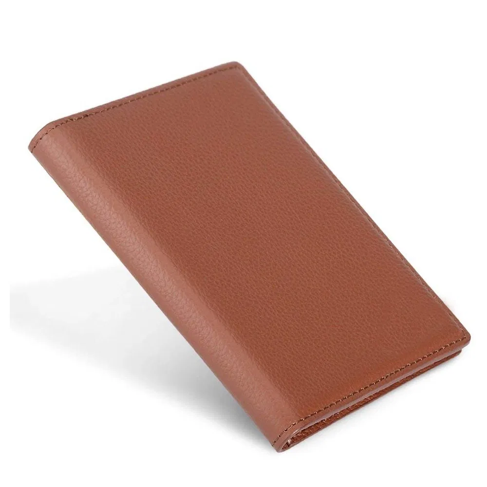 Custom RFID Wallet Holder Leather Sleeve Blue Passport Protector Cover