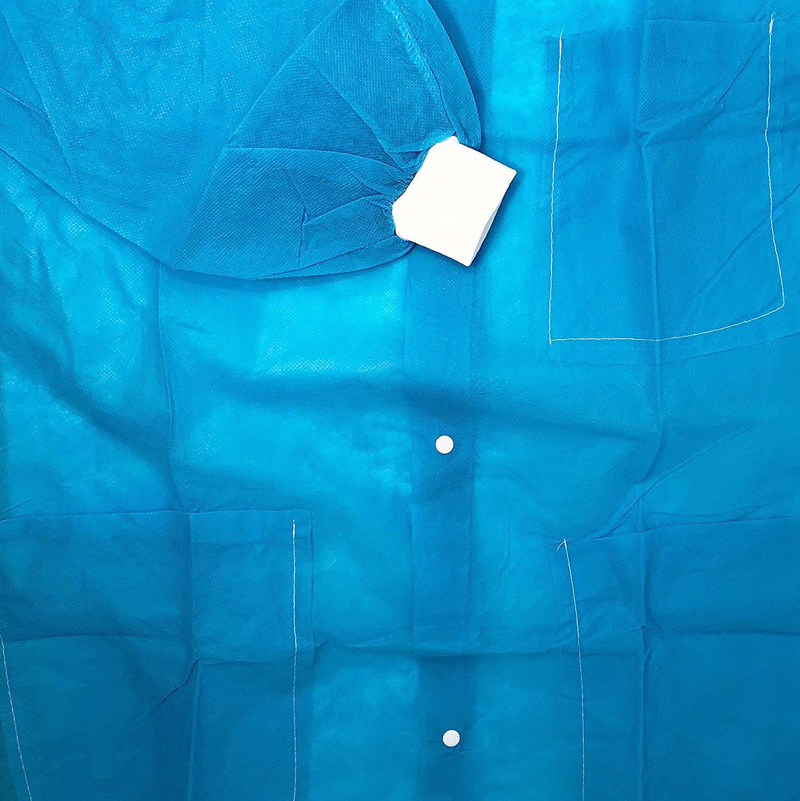 Disposable Non Woven SMS Fabric Customized Knitted Cuffs Lab Coat