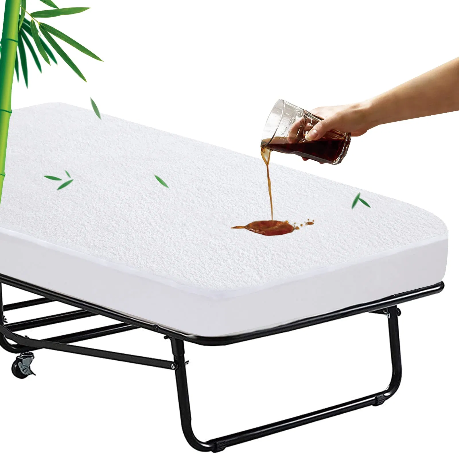 75%Bamboo/ 25% Polyester Waterproof Bamboo Terry Mattress Protector Cover