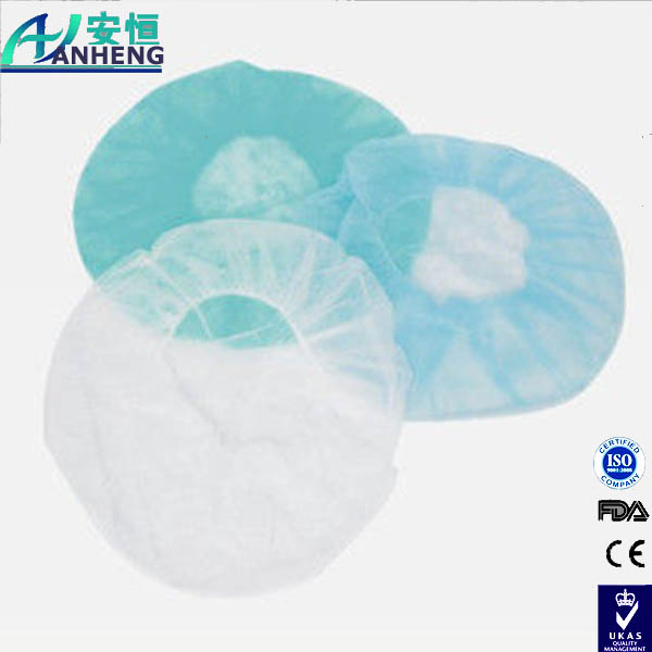 Non-Woven Hair Clip Net Working Nurse Ponytail Mob Cap Disposable Scrub Bouffant Cap with Elastic for Doctor/Surgeon/Nurse/Worker