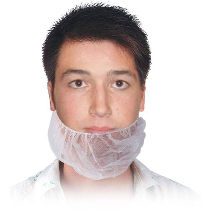 Disposable Industrial Grade White Beard Facial Hair Beard Covers with Loop