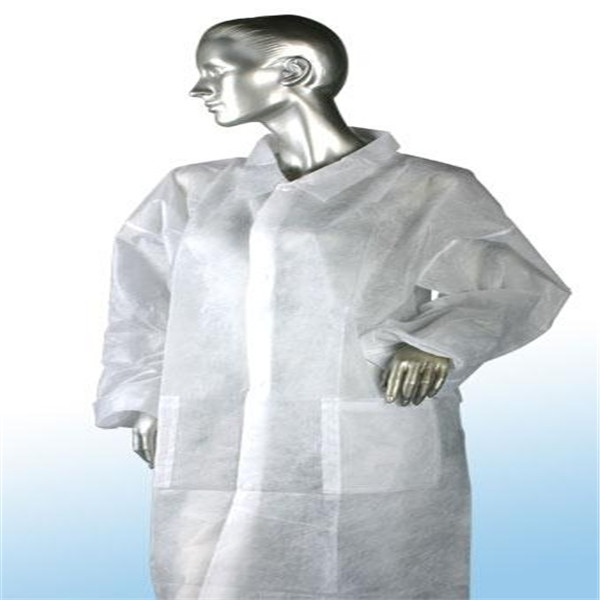 Industry Disposable Non Woven PP PE SMS Fluid Resistant Lab Coat Unwashable