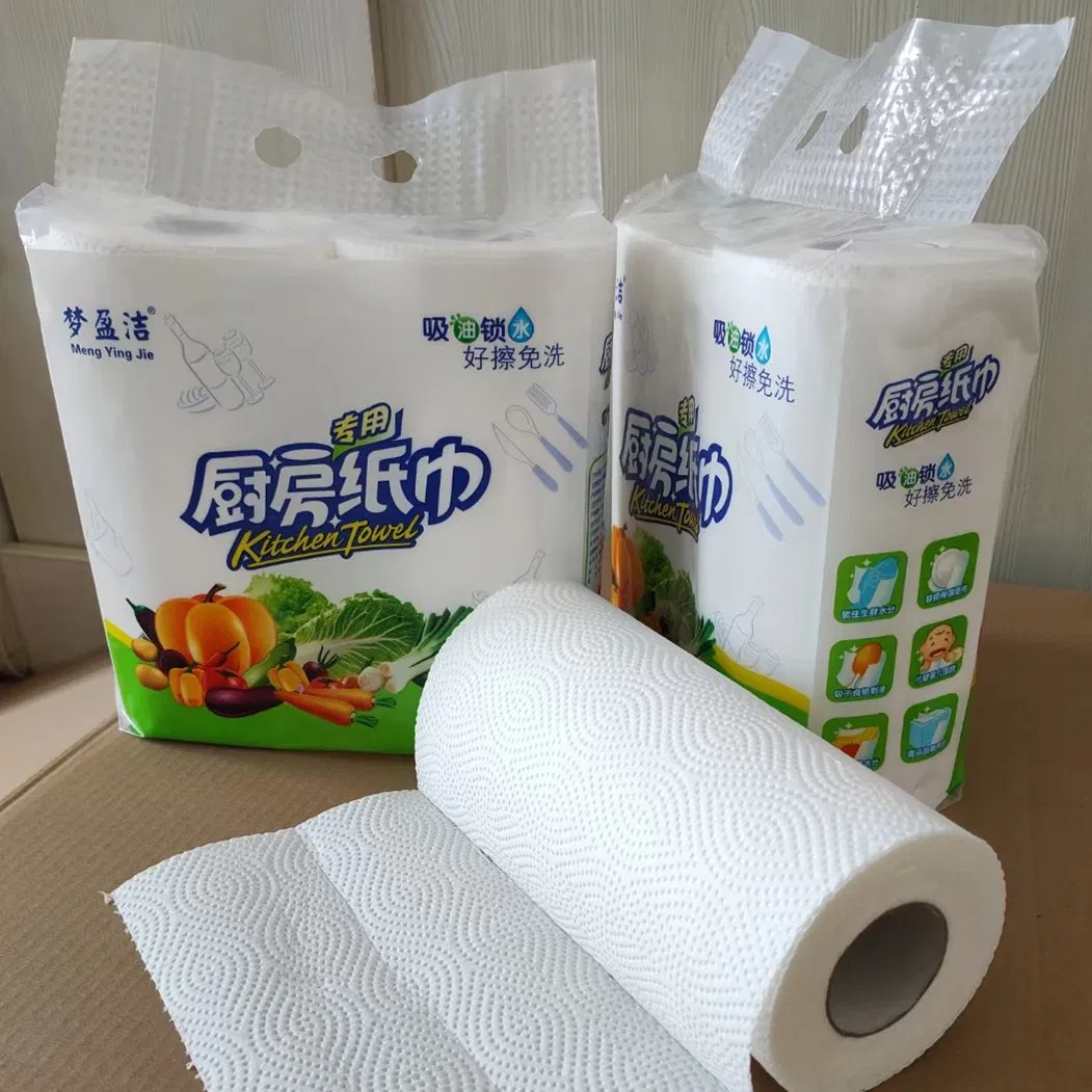 OEM/ODM Customized High Absorbent Cleaning Disposable Kitchen Roll Paper Tissue Towel for Home &amp; Hotel Use