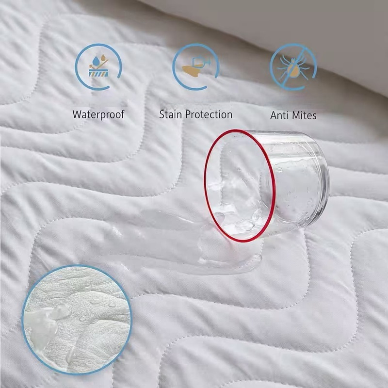 Air-Permeable Quilted Queen Size Mattress Topper Waterproof Under Pads Mattress Pad Protector for Hotel