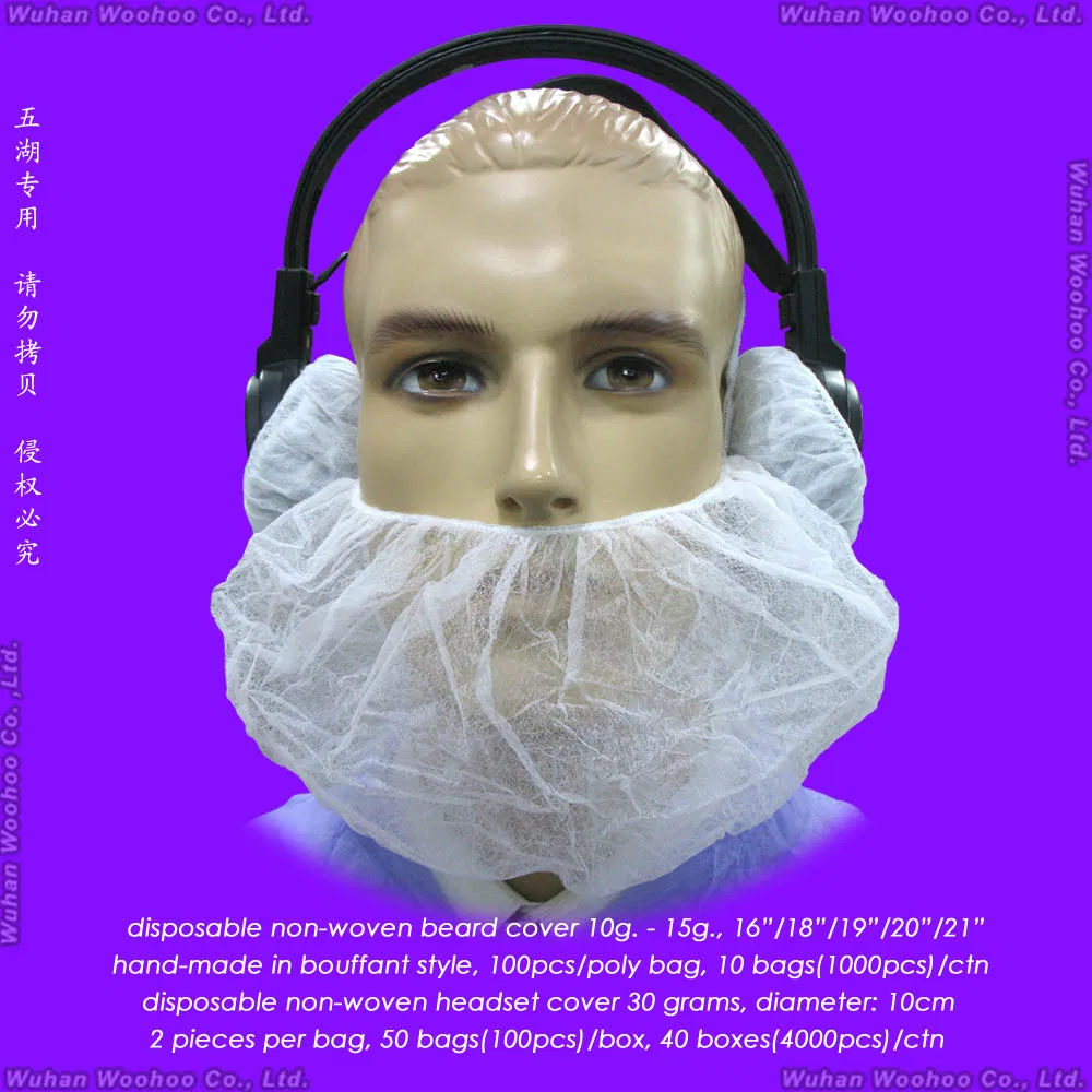 Protective Sanitary Plastic/PE Ear/Head-Set/Microphone/Headphone/Micro-Phone/Mic/Ear-Piece/Mike/Head-Phone/SMS/Disposable PP Nonwoven Beard Cover/Headset Cover