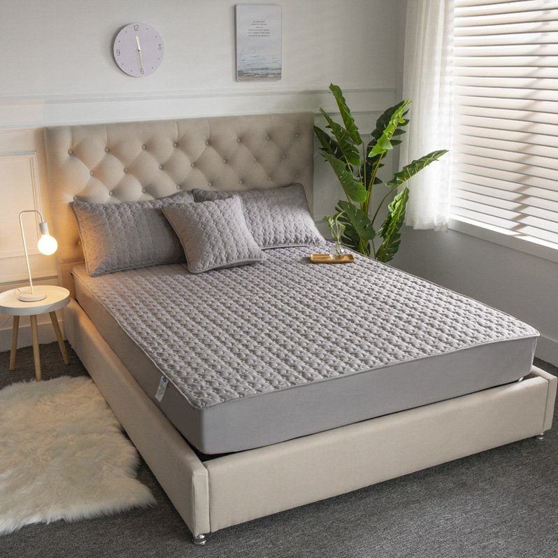 Fitted Sheet Single Piece Pure Cotton with Cotton Simmons Protective Cover Thickened Non Slip Mattress Cover Hotel Bedspread