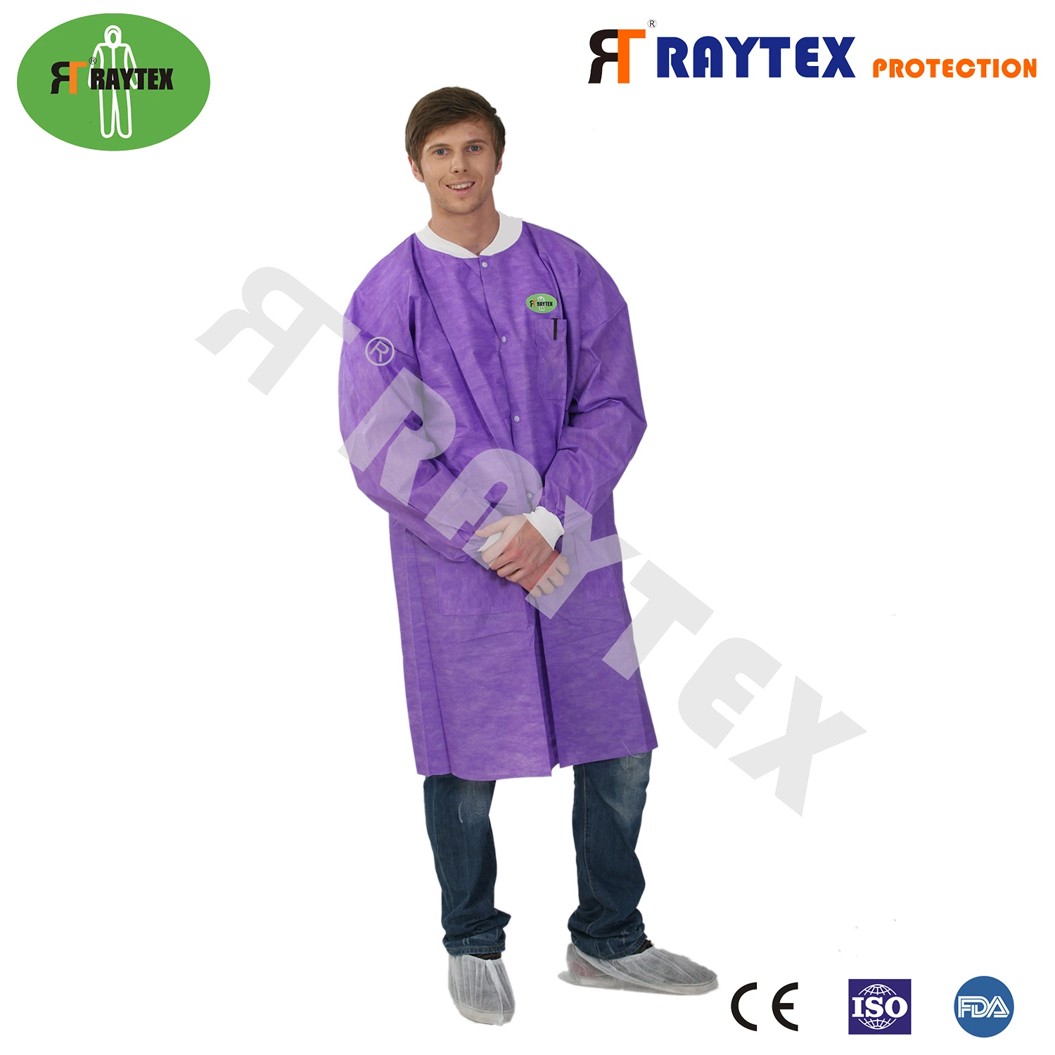 Disposable Gown Non Woven Lab Coat Visitor Gown