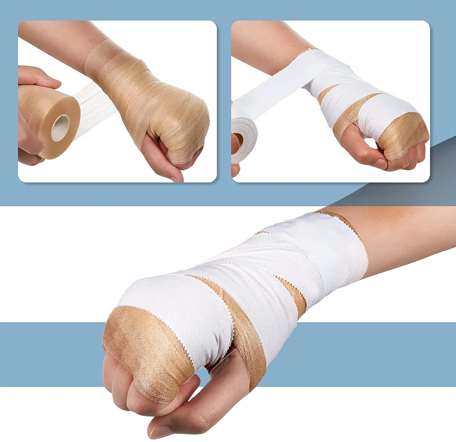 Custom Logo Cotton Bandage with Foam Under Wrap Protection for Injuries Made in China