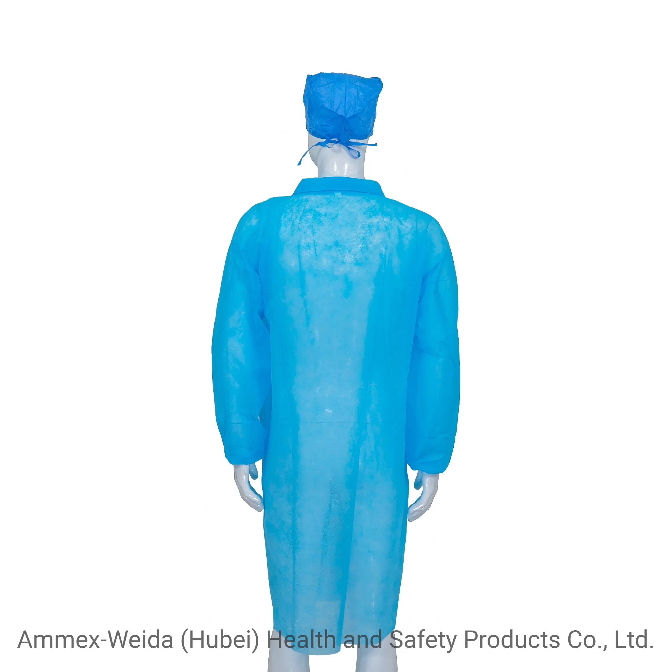 Single Use Lab Coat /Disposable Use PP/SMS/MP Lab Coat for Workshop