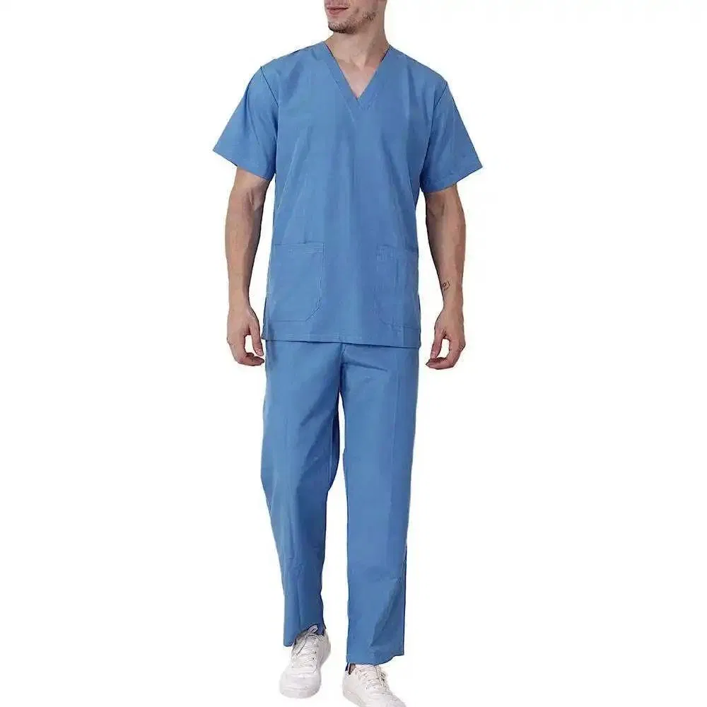 Disposable Non-Woven Isolation Gown Short Sleeves Clothing Waterproof Breathable Scrub Suits