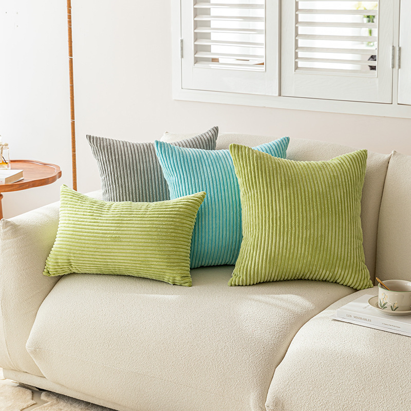 Faux Fur Plush Throw Pillow Covers Luxury Soft Fluffy Striped Decorative Pillow Covers for Sofa