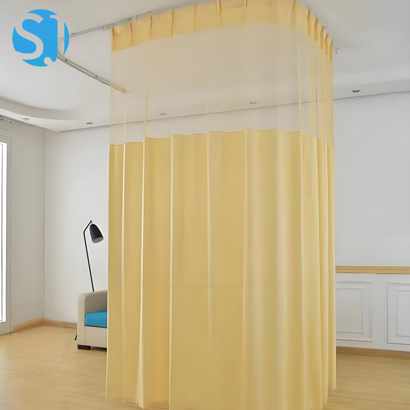 Reusable Antimicrobial Hospital Privacy Curtain Polyester Medical Curtain with Aluminum Rail System