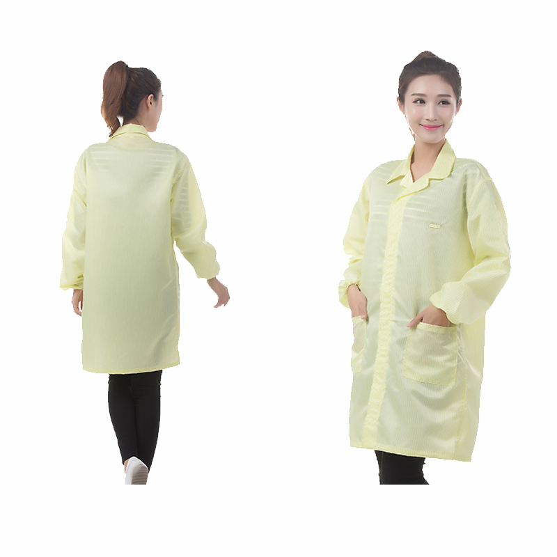 ESD Coverall Anti-Static Apparel Garment Lab Coat Cleanroom Frock for Cleanroom and Laboratory Use