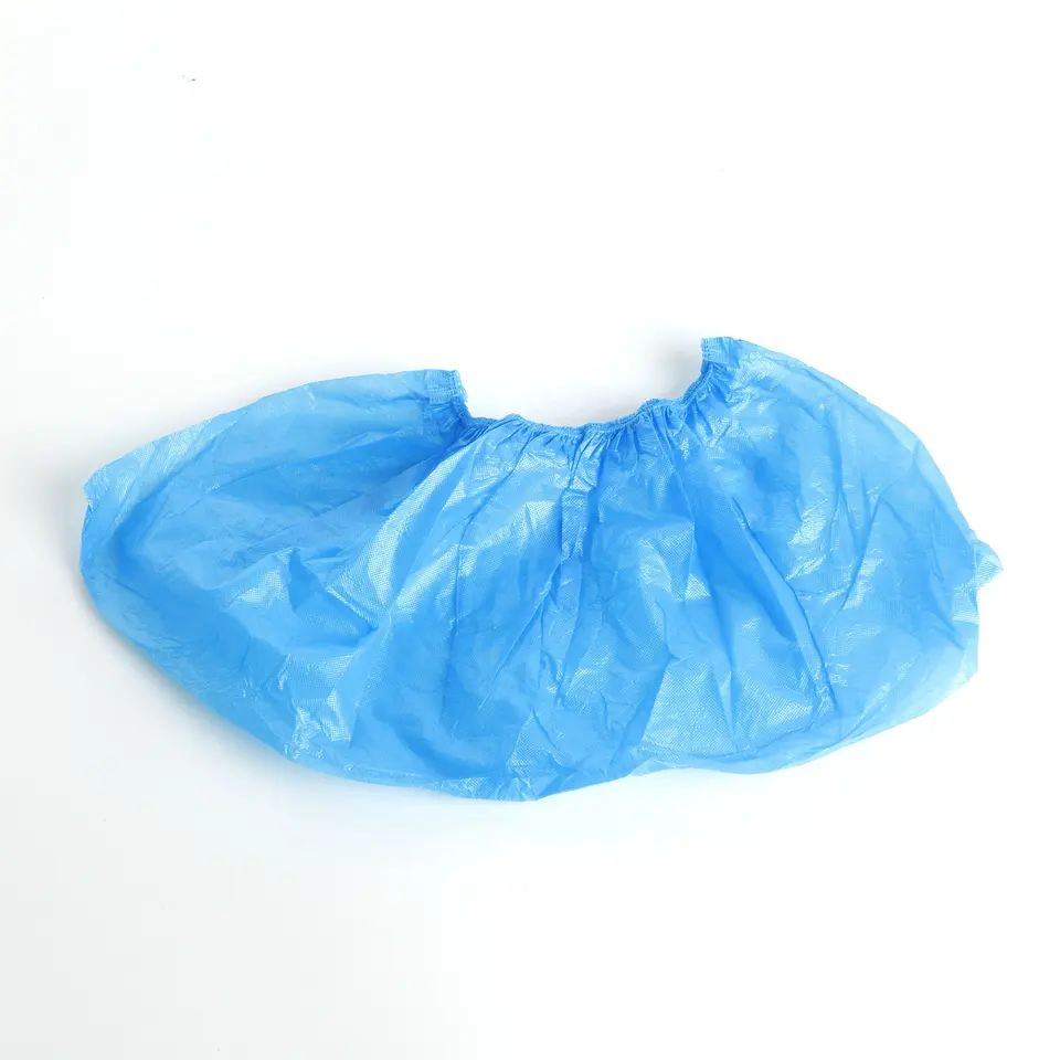 White Blue 2.5gdisposable Polyethylene PE Plastic Waterproof Shoe Covers