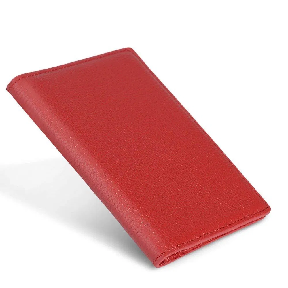 Custom RFID Wallet Holder Leather Sleeve Blue Passport Protector Cover