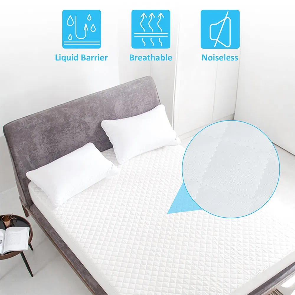Waterproof Mattress Pad Cover, Deep Pocket, Polyester, Microfiber Quilted Mattress Protector