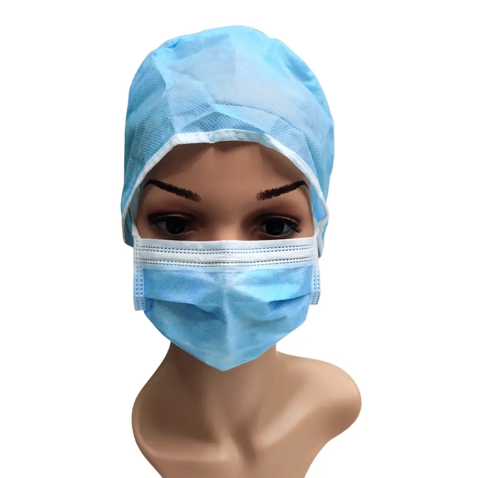 Disposable Non Woven SMS Medical Bouffant Doctor Cap Elastic Disposable Cheap Surgical Caps