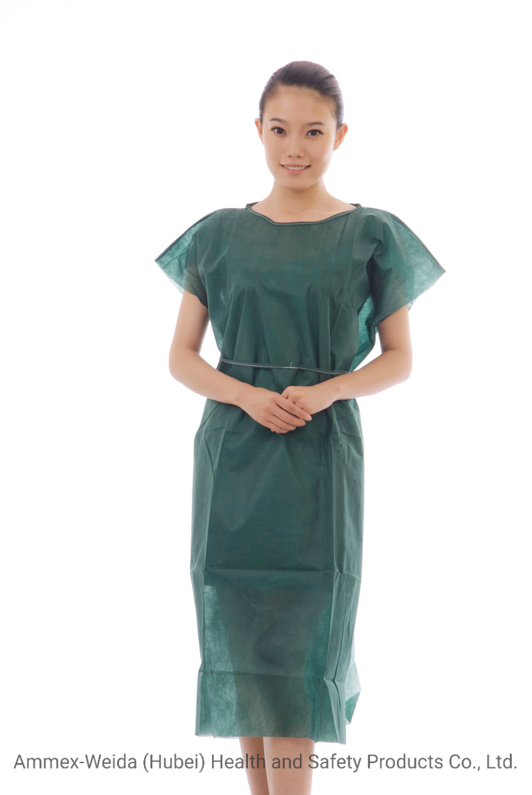 Medical Use Non-Woven Patient Gown Without Sleeves/Disposable Use Dark Blue Patient Gown
