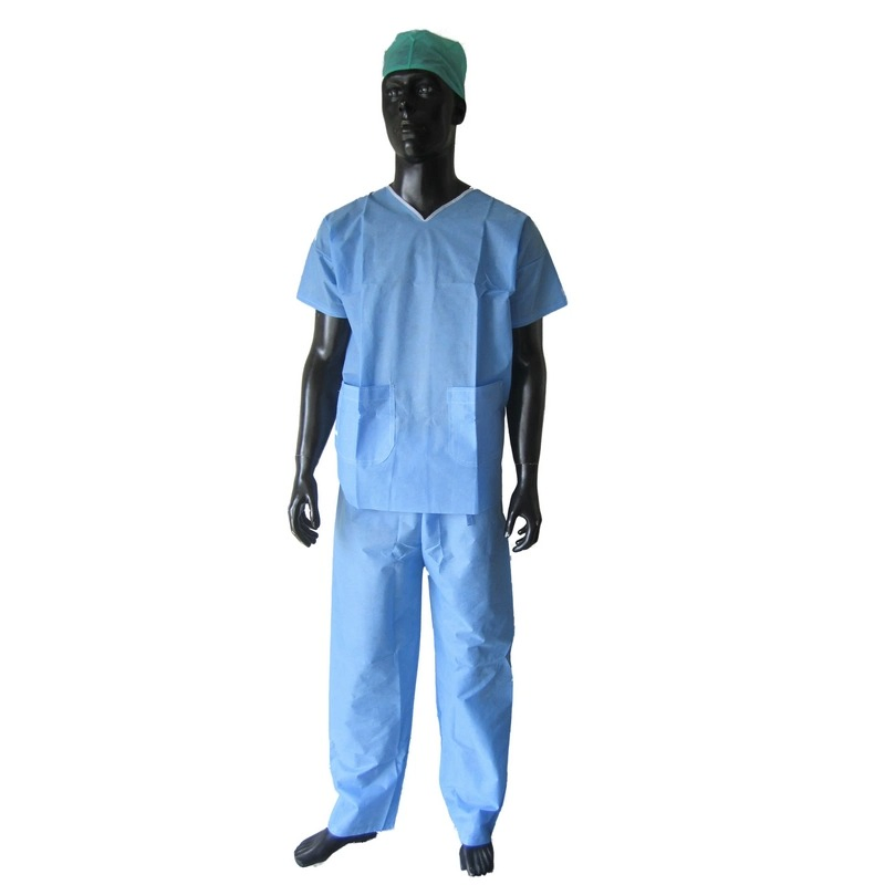 Medical Pajamas Suits Disposable Use Protective Scrub Suits Hospital Uniform