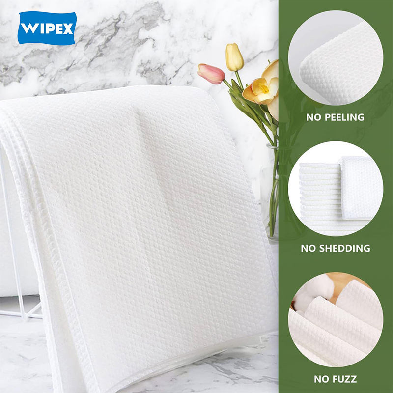 Wipex 70X140cm Viscose Bath Towels Biodegradable White Disposable Bath Towels Body Salon SPA Disposable Shower Towel