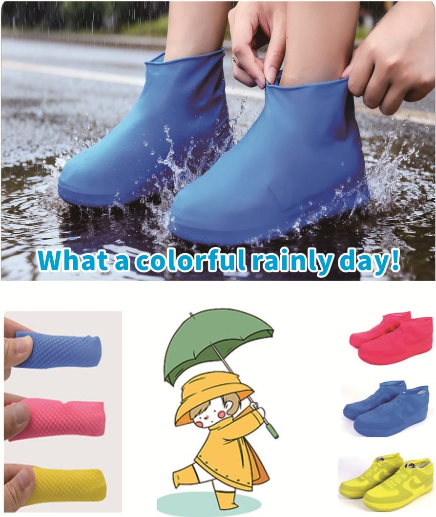 Ultra-Lightweight Portable Travel Waterproof Latex Over Rain Shoe Covers for Outings