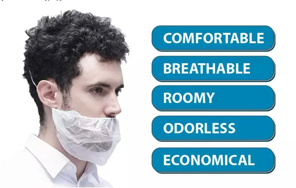 Beard Cover White Personal Care Non Woven Beard Cover