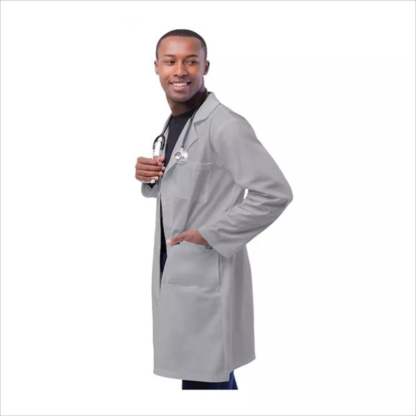 Green Cotton Medical Hospital Workwear Long Sleeves Unisex Lab Coat