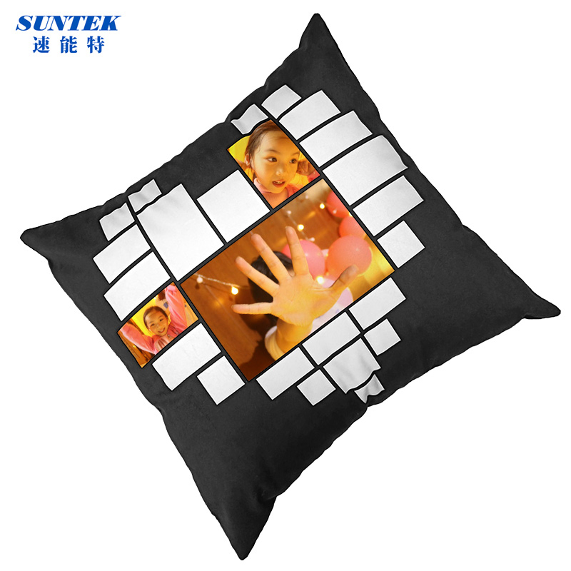 40X40cm Sublimation Peach Skin Velvet Heart Grid Pillow Cover Blank for Heat Press Machine