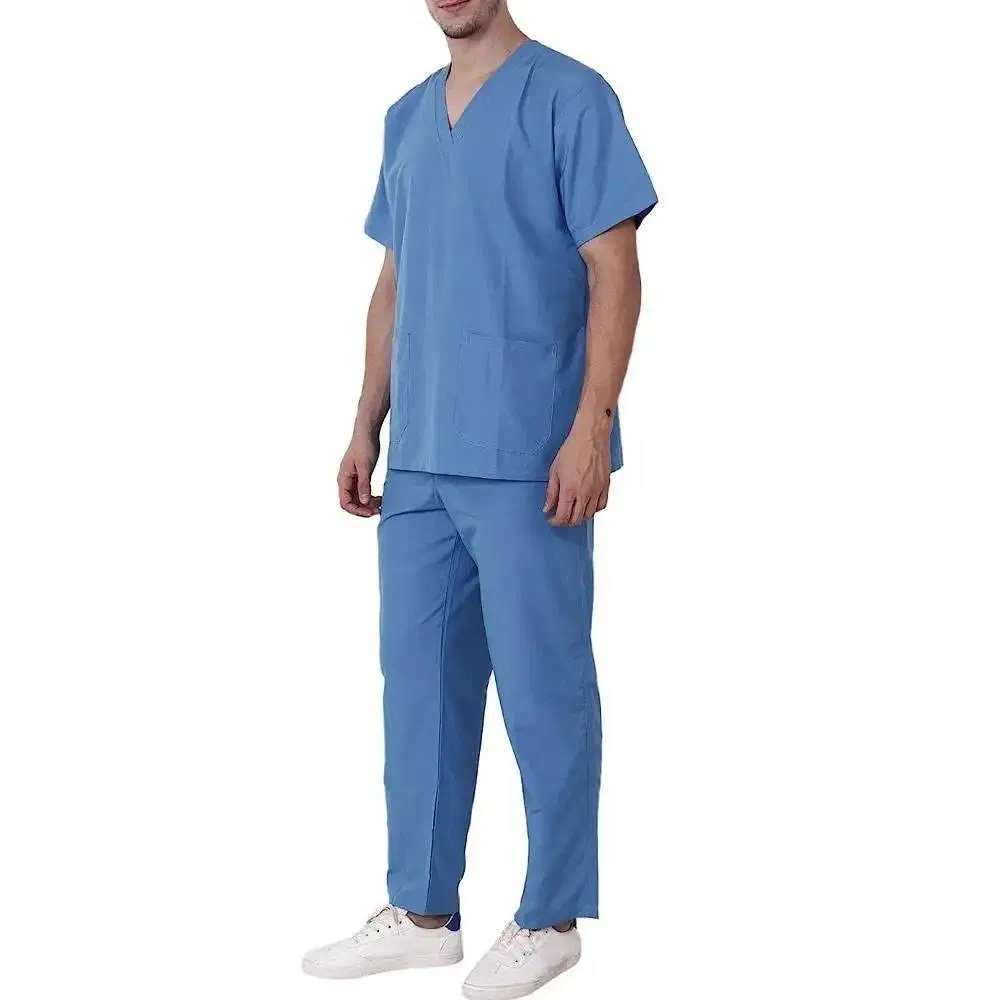 Disposable Non-Woven Isolation Gown Short Sleeves Clothing Waterproof Breathable Scrub Suits