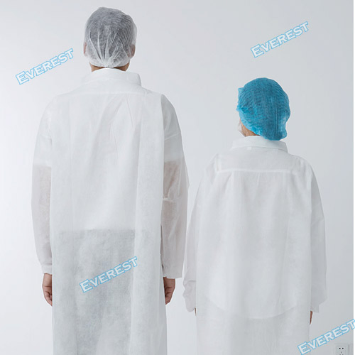 Polypropylene/Nonwoven/PP/SMS/Medical/Surgical/Standard Impervious Protective Visitor Lab Coat Jacket Protective Disposable Lab Coat Dust Coat for Laboratory