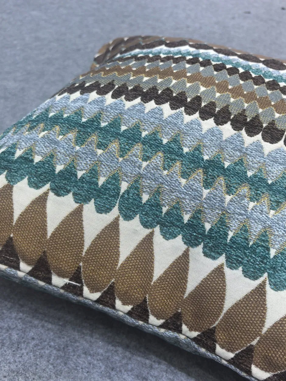 Aqua Water Drops Chenllie jacquard Cushion Coverwoven Pillow Cover