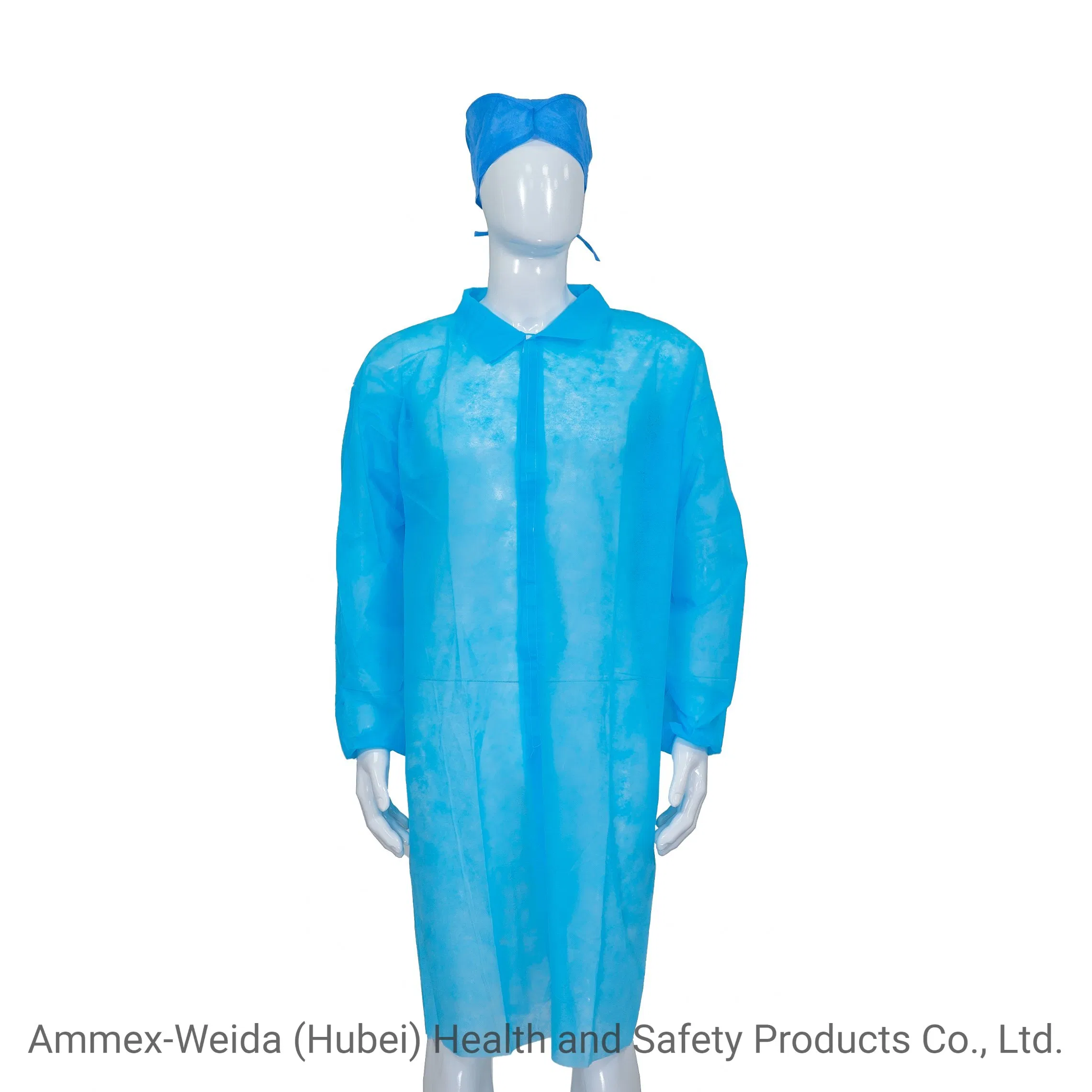 Single Use Lab Coat /Disposable Use PP/SMS/MP Lab Coat for Workshop