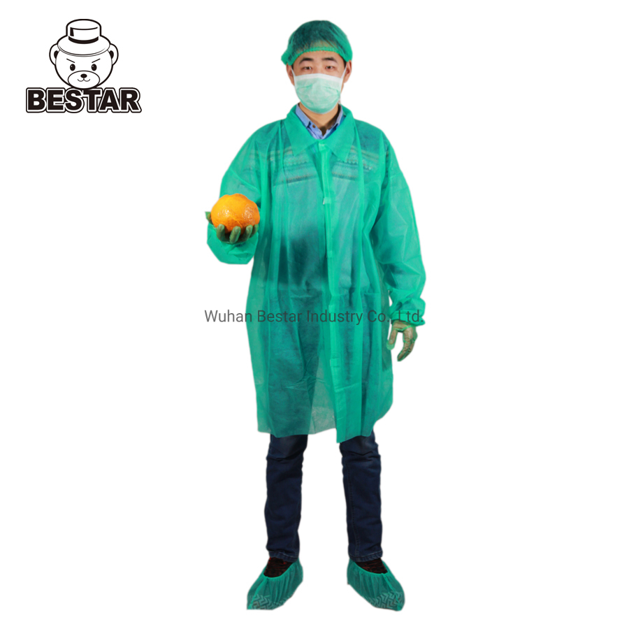 Disposable Nonwoven Spp Lab Coat Visitor Coat