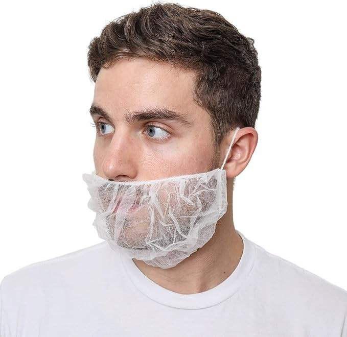 Disposable Breathable Lightweight Elastic Beard Cover for Industrial Construction Workshop Workplace