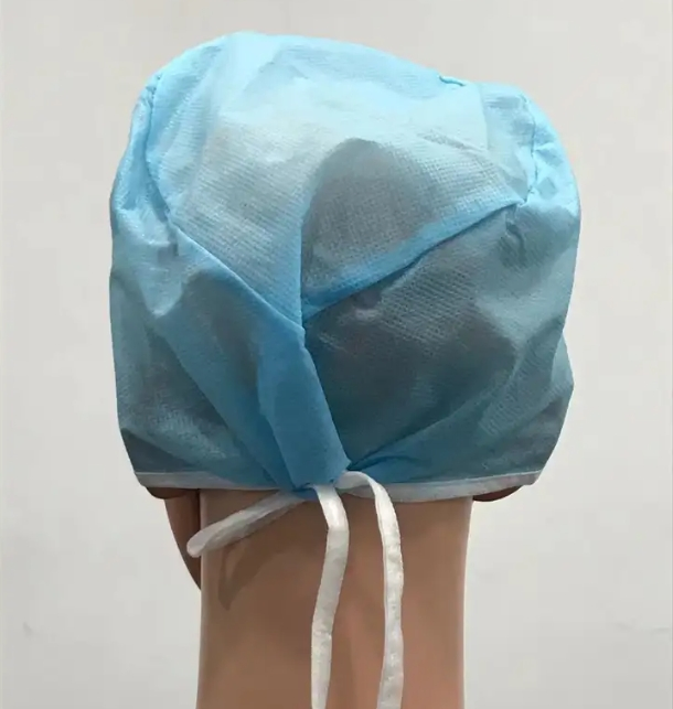 Hot Selling Medical Surgeon Doctor Nurse Cap with Ties for Hospital Lab Cleanroom Use