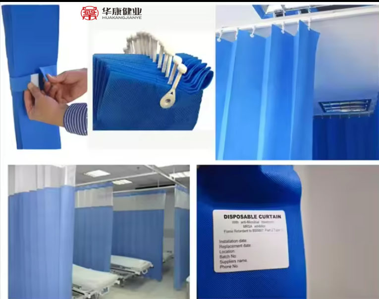 Medical Curtain Flame Retardant Partitions Hospital Bed Disposable Cubicle Curtains