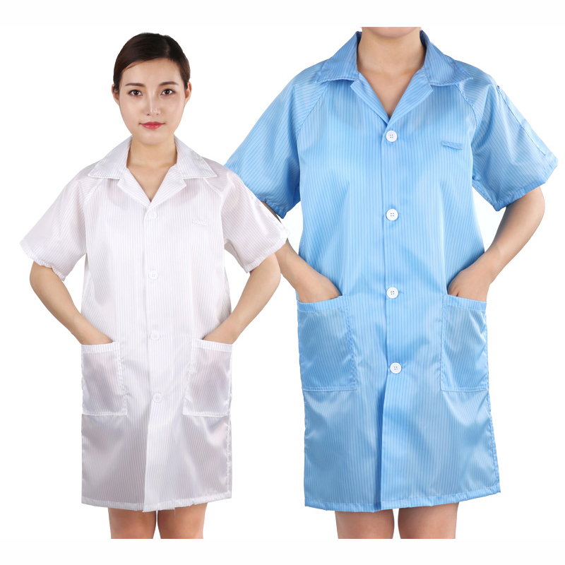 ESD Coverall Anti-Static Apparel Garment Lab Coat Cleanroom Frock for Cleanroom and Laboratory Use