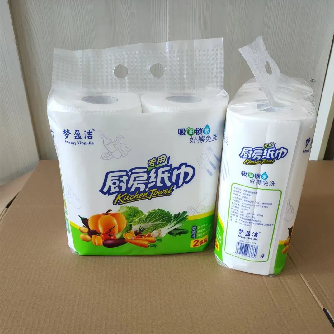 OEM/ODM Customized High Absorbent Cleaning Disposable Kitchen Roll Paper Tissue Towel for Home &amp; Hotel Use