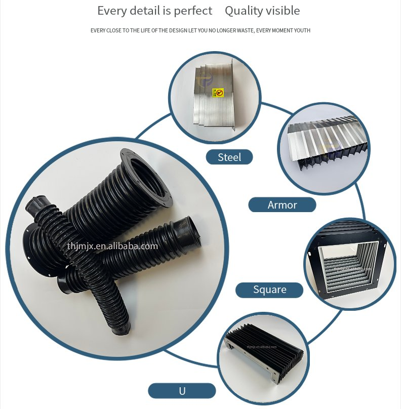 Round Flexible Threaded Rod Shields Corrugated Sleeve Bushing Bellows Cover