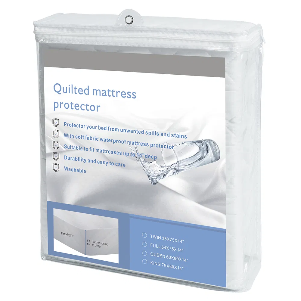 Waterproof Mattress Pad Cover, Deep Pocket, Polyester, Microfiber Quilted Mattress Protector