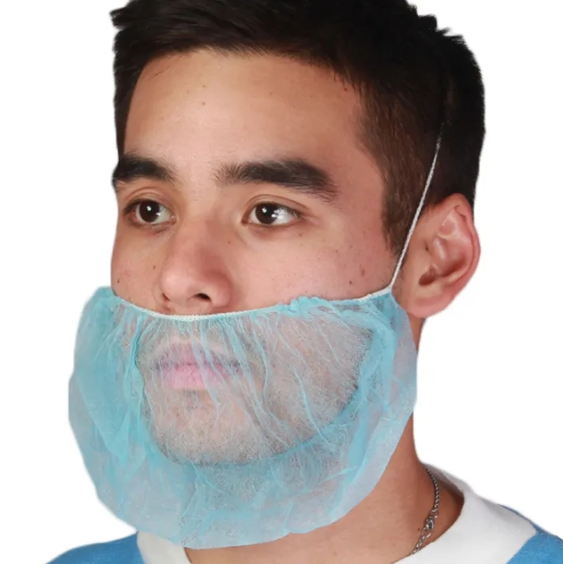Beard Cover for Personal Care Disposable Non Woven Beard Cover Blue and White