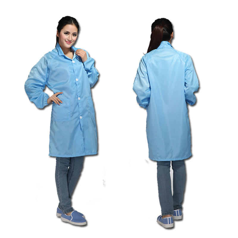 ESD Coverall Anti-Static Apparel Garment Lab Coat Cleanroom Frock for Cleanroom and Laboratory Use