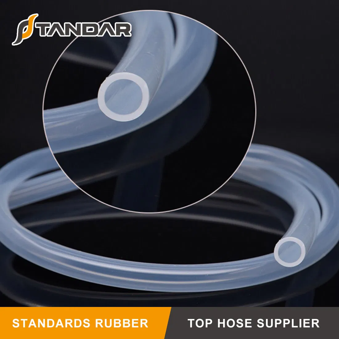 Food Grade Flexible Thin Wall Soft Clear High Temp Platinum Cured Reinforced Silicone Tubing