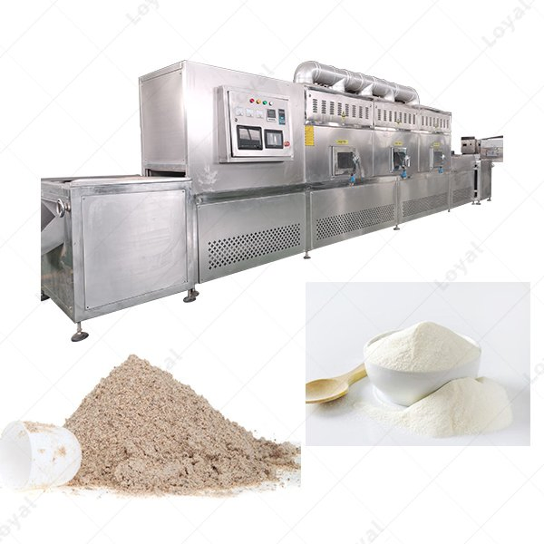 Optimization of Microwave Sterilization Machine for Efficient Powder Drying and Microbial Inactivation
