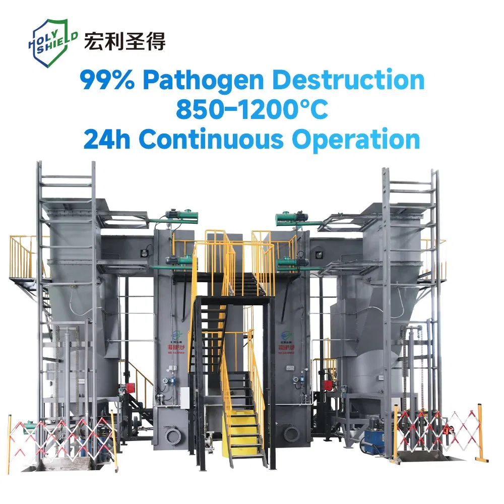 High Temperature Medical Waste Incinerator for Complete Pathogen Inactivation