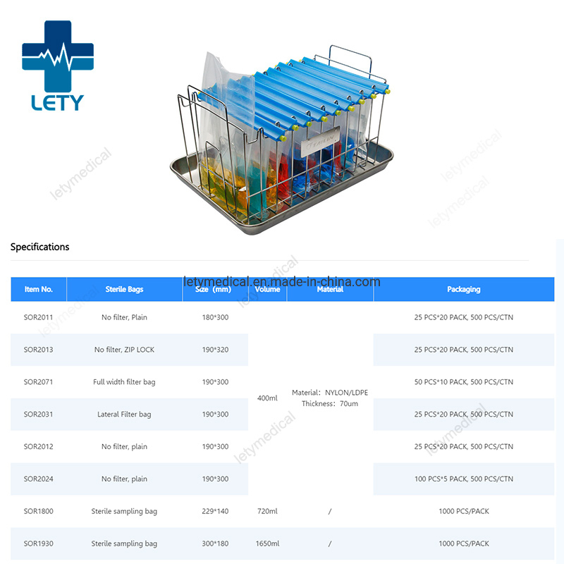 Sample Pre-Treatment Lab Sterile Bags Sterile Sampling Bag