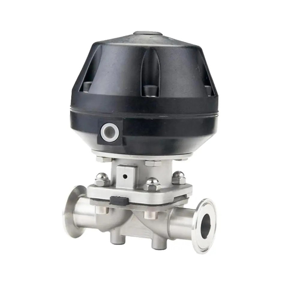 316L Sanitary Aseptic Diaphragm Valve Tri Clamp Connection Pneumatic Diaphragm Control Valve