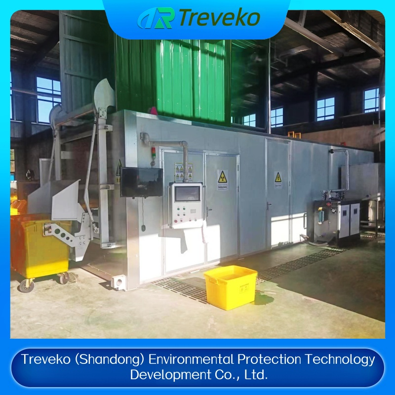 Industrial Microwave Shredding/Disinfection Machine for Pathogen Inactivation in Medical Waste
