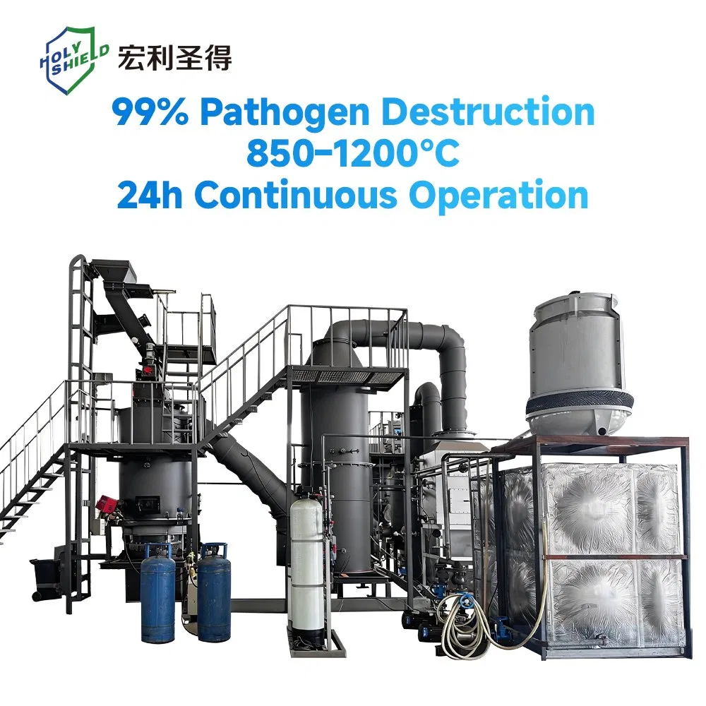 High Temperature Medical Waste Incinerator for Complete Pathogen Inactivation